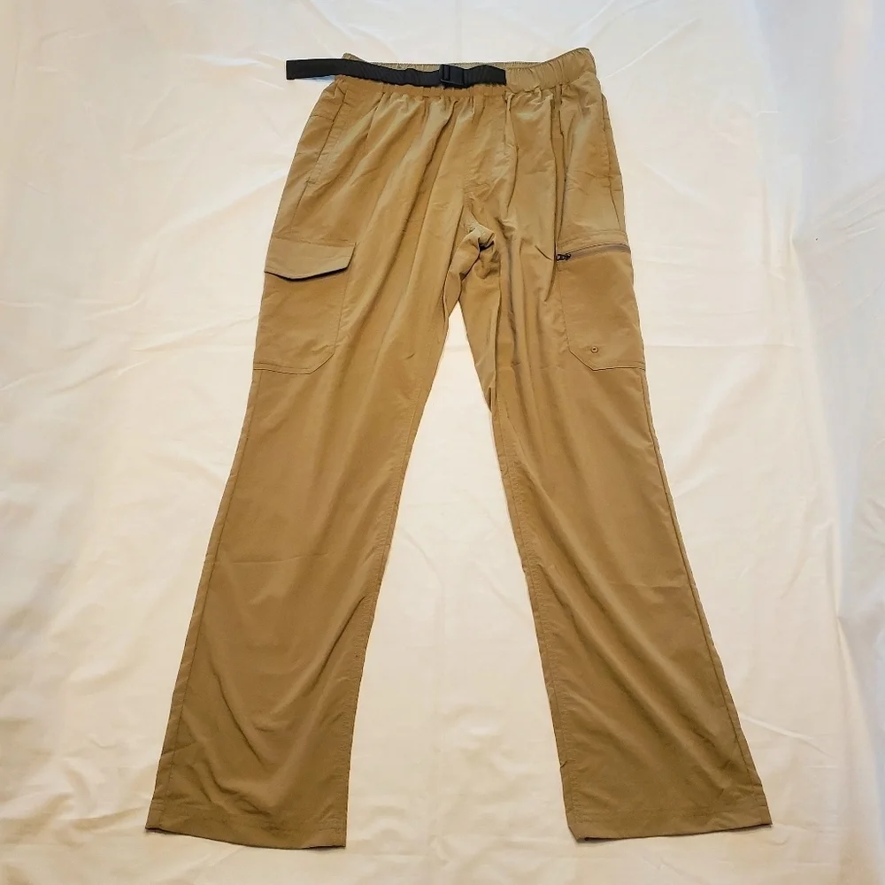 Columbia GRT Pants Men's Size 32Lx30 Belted Cargo Outdoor Relaxed Nylon Khaki